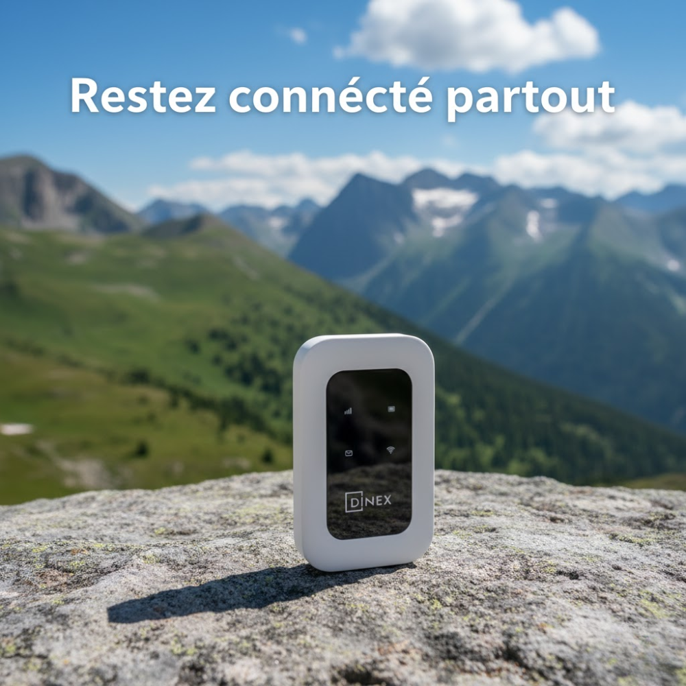 Routeur Wi-Fi Portable Dinex GS27M – 4G LTE, Batterie 3000mAh 10 Appareils, Type-C Fast Charging, Couleur Blanc