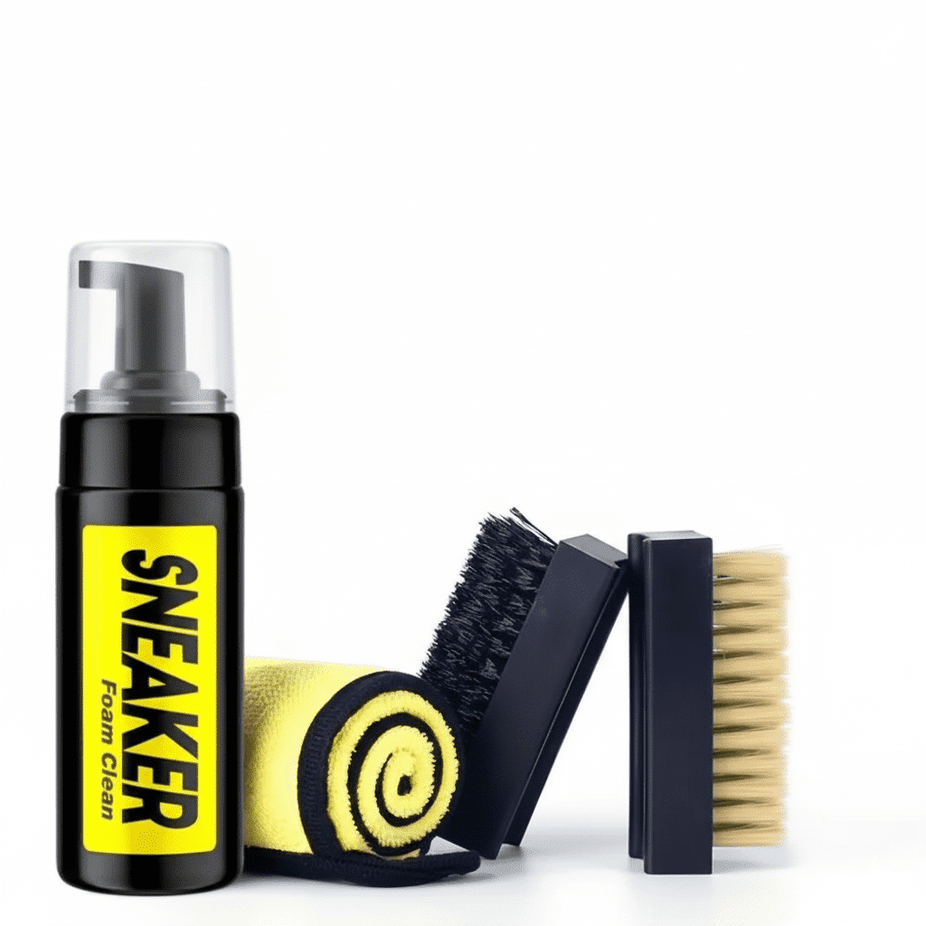 Kit de Nettoyage Chaussures – Mousse + Brosses + Serviette  thumbnail 1