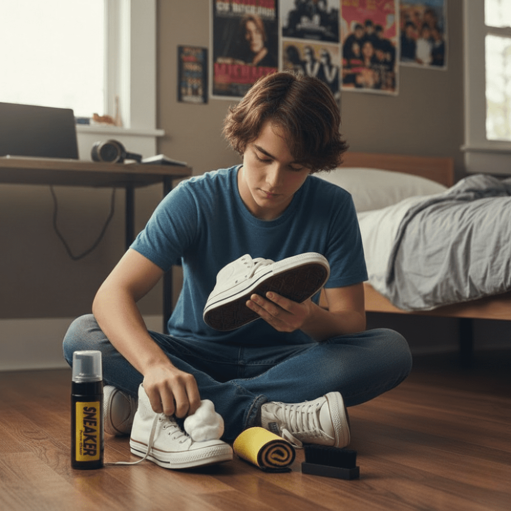 Kit de Nettoyage Chaussures – Mousse + Brosses + Serviette  thumbnail 4