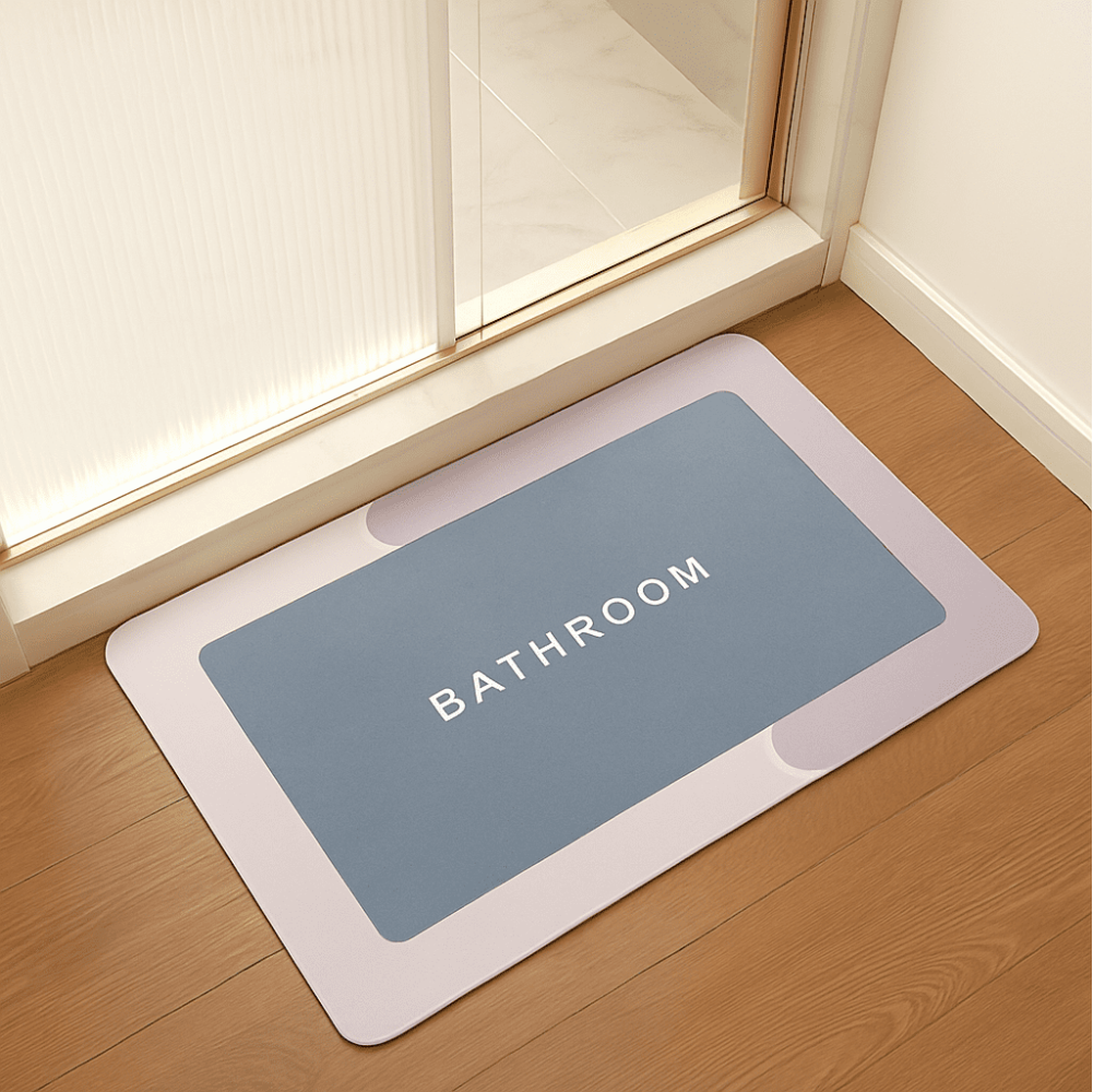Tapis de Bain Antidérapant – “Bathroom” Mauve