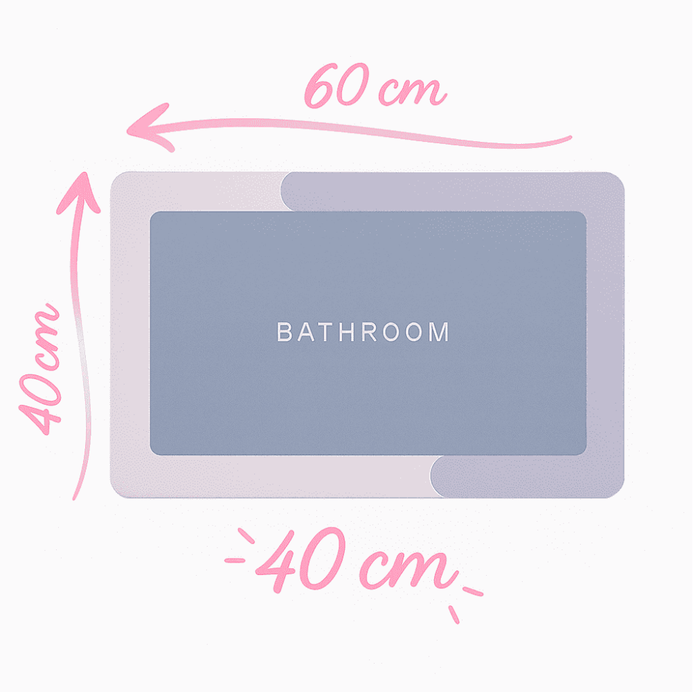 Tapis de Bain Antidérapant – “Bathroom” Mauve thumbnail 3