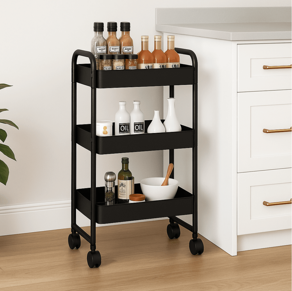 Trolley de Rangement Multi-Usages Noir