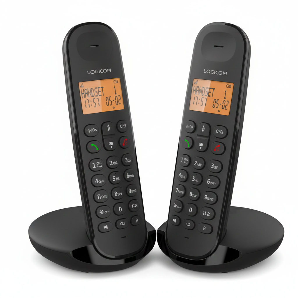 Iloa 250 – Téléphone Sans Fil Dect Duo Noir avec Mains Libres
