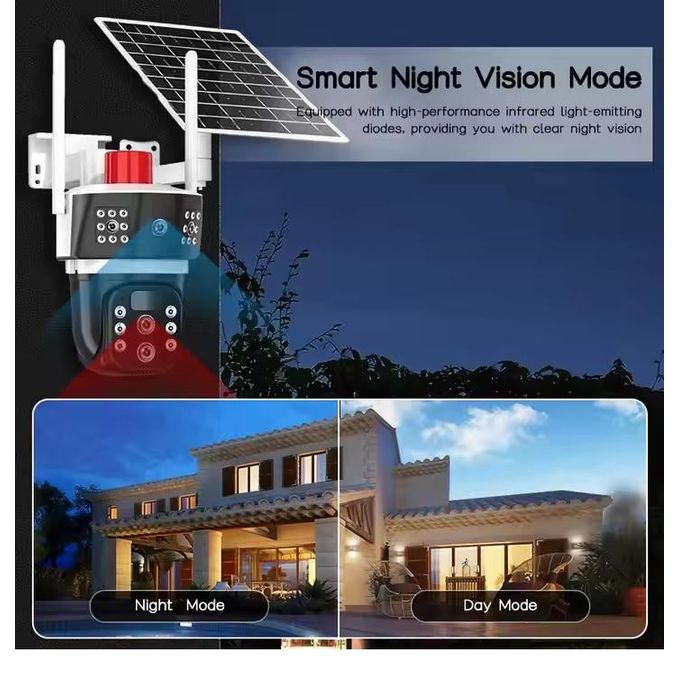 Triple caméra 4g solaire avec ZOOM X10 6K 12MP