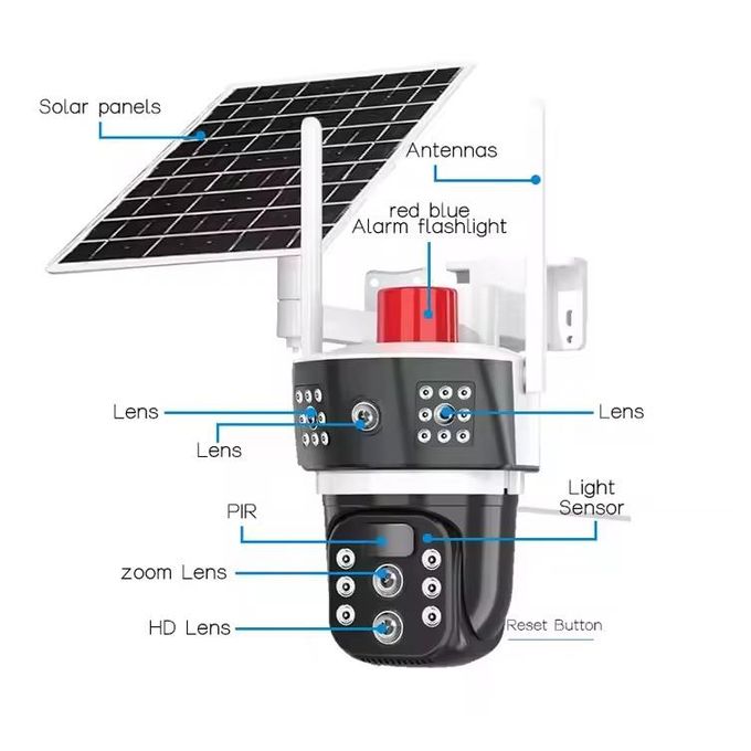 Triple caméra 4g solaire avec ZOOM X10 6K 12MP thumbnail 5