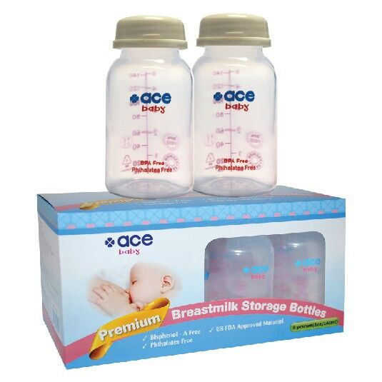 Biberons de conservation de lait ACE BABY à col standard, lot de 8 (140 ml), sans BPA thumbnail 3