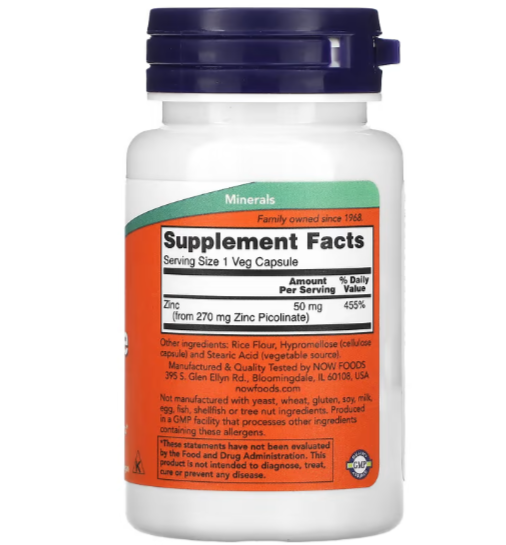 Picolinate de Zinc 50 mg - Renforce le système immunitaire - 60 CapsVég