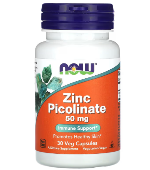 Zinc Picolinate, 50 mg - Favorise le Fonctionnement des Enzymes -  30 CapsVég