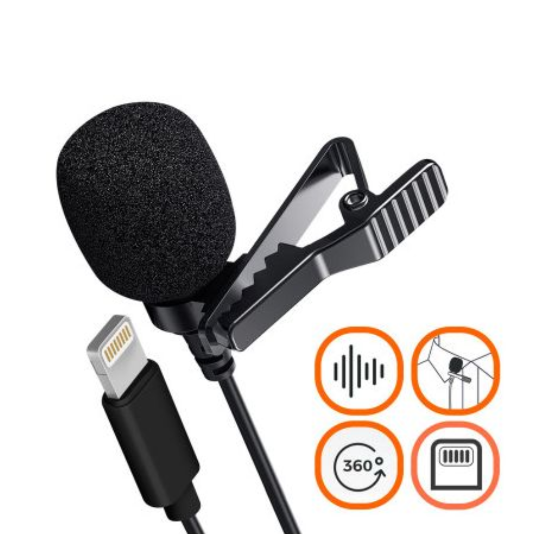 Microphone Lavalier pour Port Lightning (Iphone)