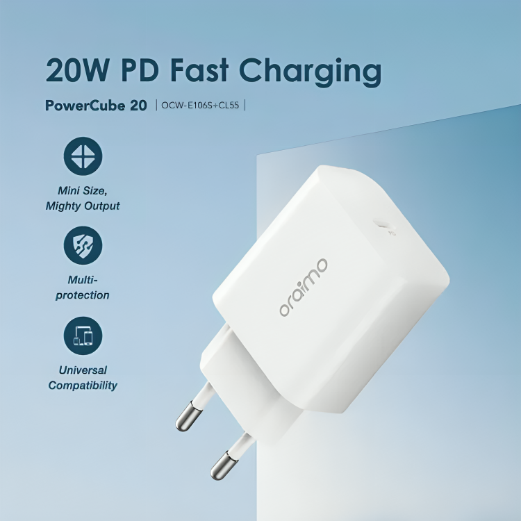 Chargeur oraimo 20 W USB‑C vers Lightning (OCW‑E106S+CL55)