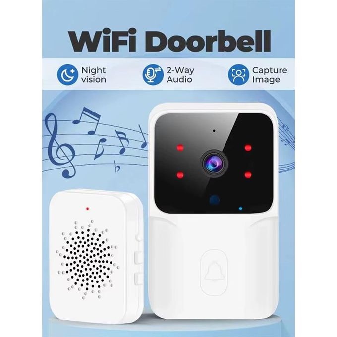 Sonnette vidéo lien WIFI basse consommation,modèle rechargeable sonnette vision nocturne HD sécurité intelligente 1 glisser 1 interphone domestique