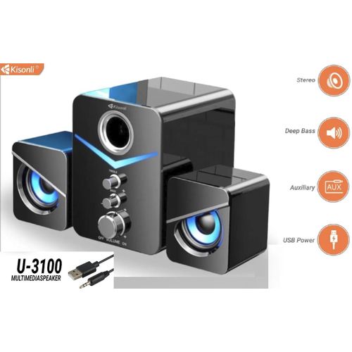 U-3100 Mini enceinte surround avec basses profondes stéréo multimédia portable pour ordinateur
