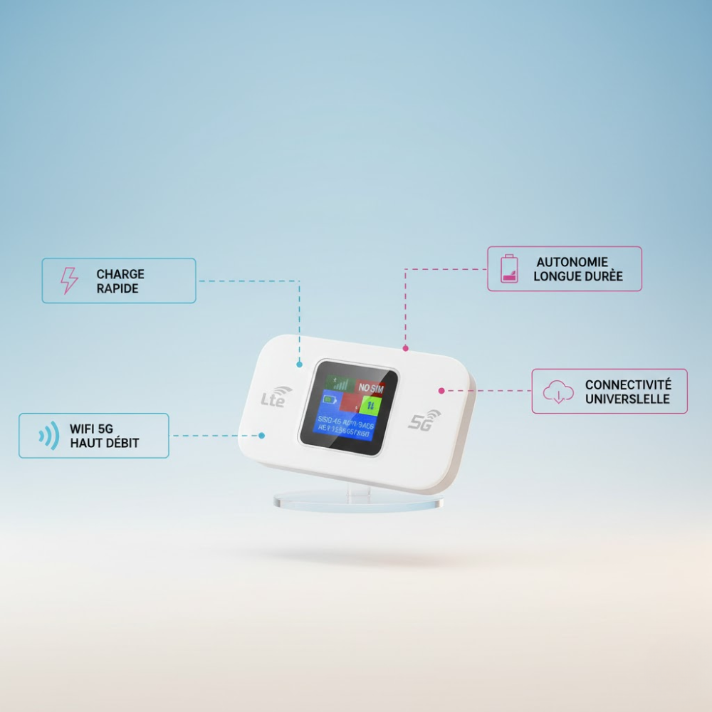 Hotspot WiFi 4G Mobile – Routeur WiFi Portable 4G LTE Haute Vitesse JioFi WD680 thumbnail 2