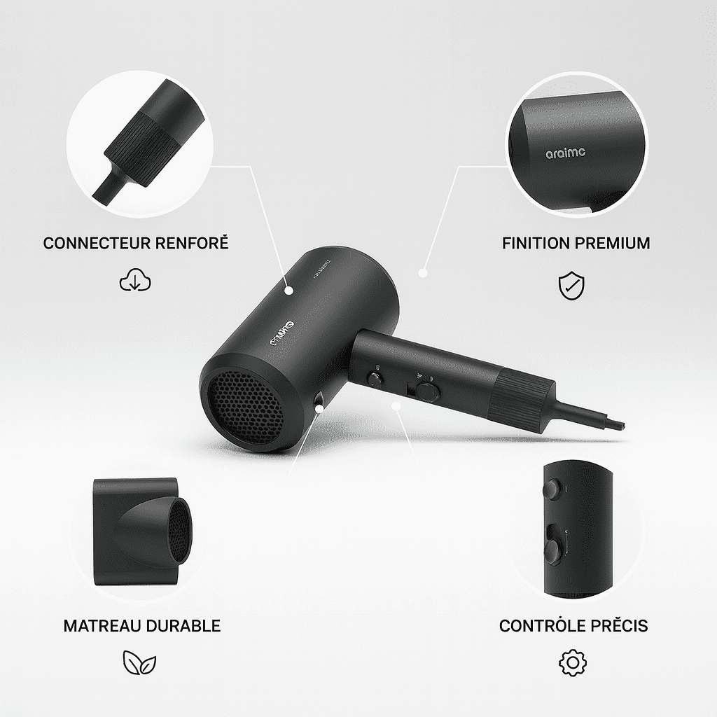 Sèche-Cheveux Intelligent SmartHairDryer OPC-HD1 Noir thumbnail 3