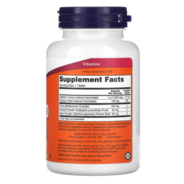 Vitamin C-1000 Complex with 250 mg of Bioflavonoids, Buffered, Antioxidant Protection  , 90 Comprimés