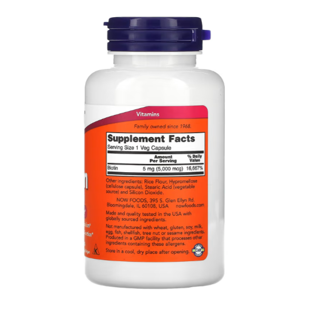 Biotine, 5000 Mcg, 120 Capsules 
