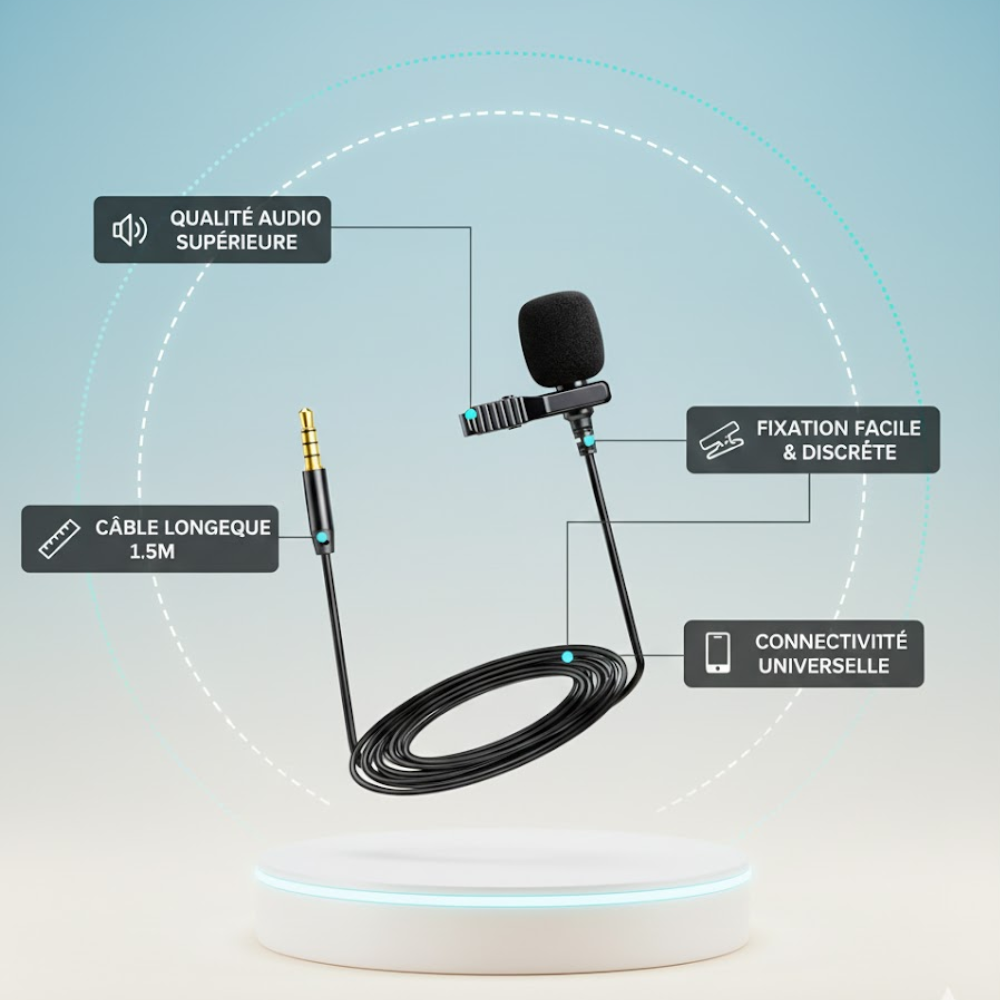 Microphone MC-R1 – Microphone cravate professionnel omnidirectionnel thumbnail 2