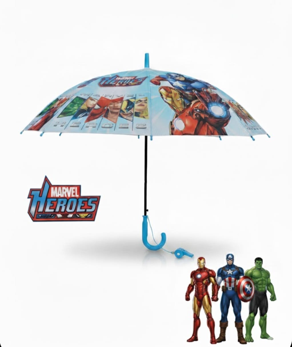 Parapluie Enfants Heroes Marvel Avec Sifflet Protection Fun Pour Petits Super Heros