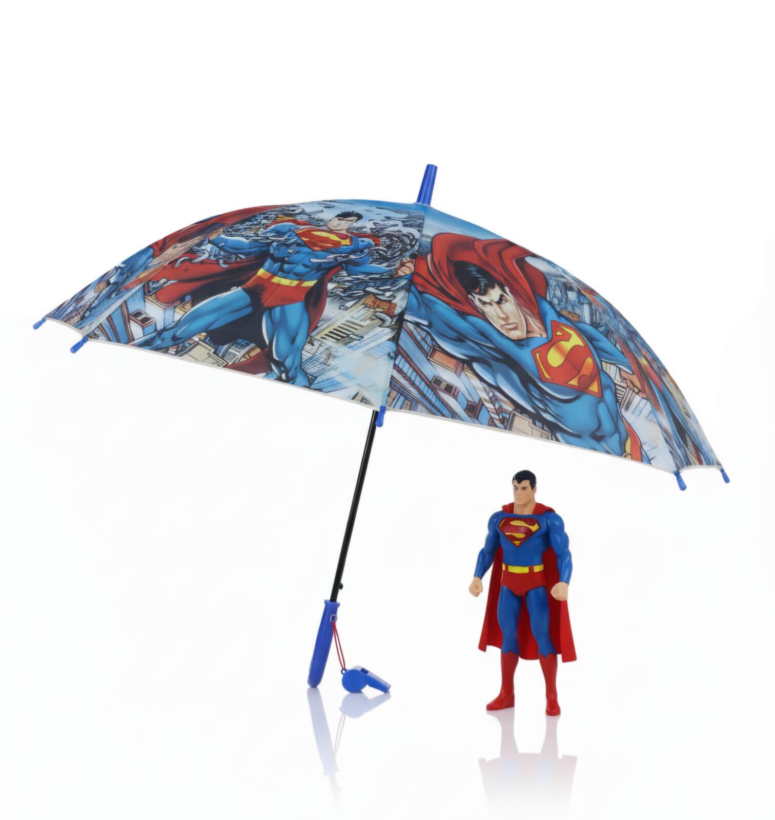 Parapluie Enfants Superman Avec Sifflet Protection Fun Pour Petits Super Heros