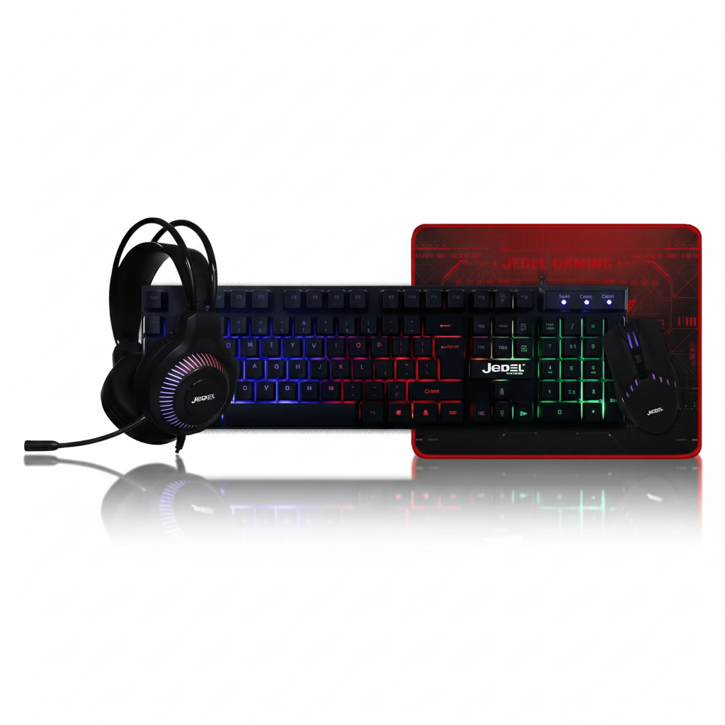 Ensemble Gaming 4-en-1 : clavier, souris, casque et tapis de souris