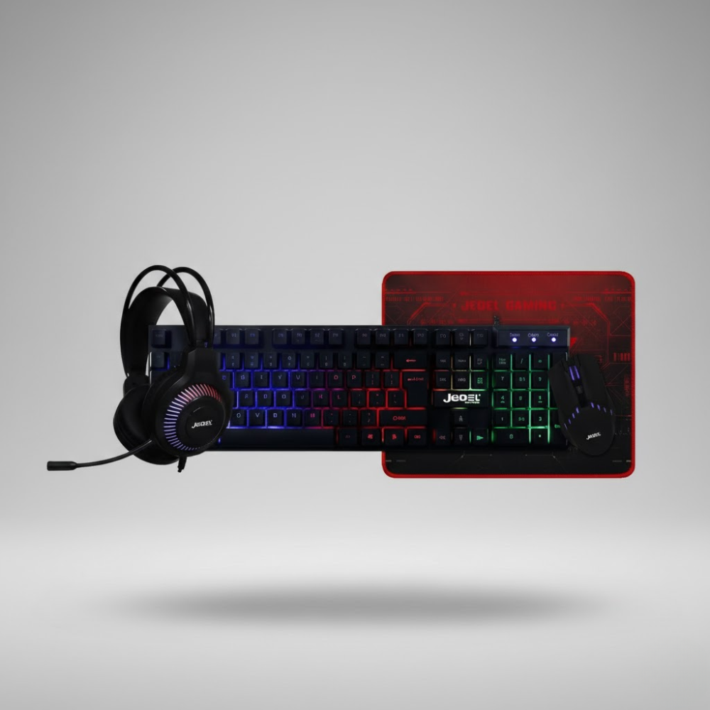 Ensemble Gaming 4-en-1 : clavier, souris, casque et tapis de souris