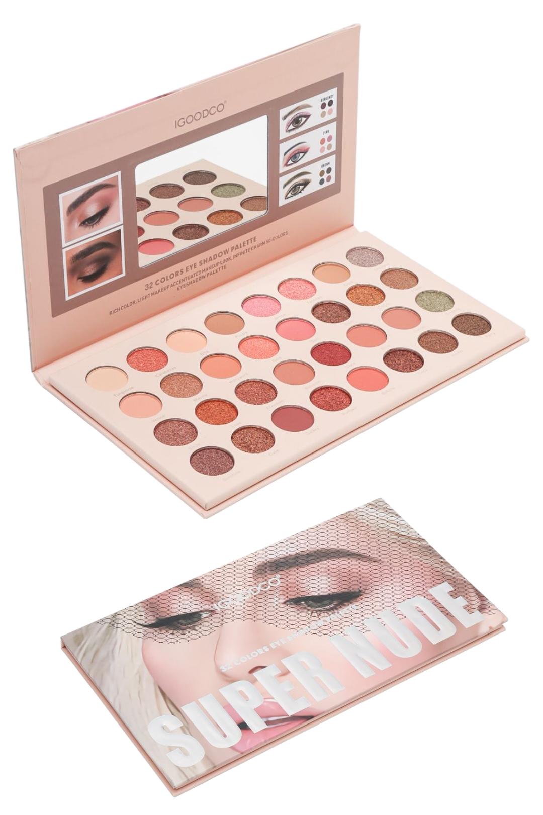 Palette de fards à paupières, 32 couleurs.