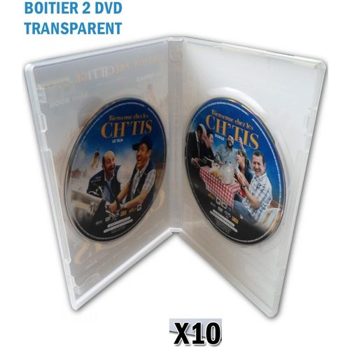 exclusive 10 Boitier pour 2 DVD et CD Transparent avec porte jaquette extérieure  -  couleur aléatoire thumbnail 1