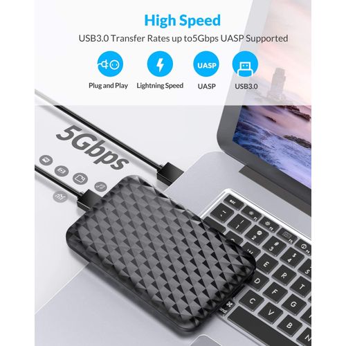 Boîtier Portable USB 3.0 pour Disque Dur SATA 2.5" – Capacité 4 To thumbnail 3