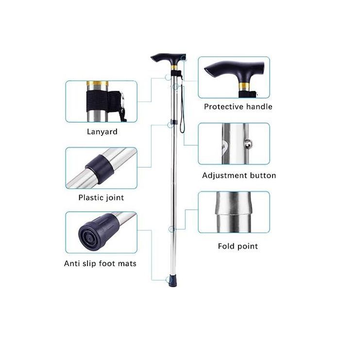 Canne de marche pliable pour homme et femme,canne pliante et réglable thumbnail 3