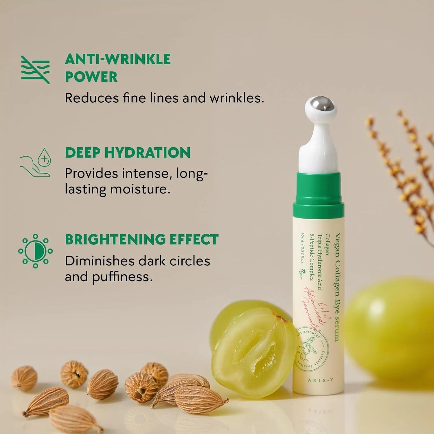 Sérum Yeux Vegan Collagen - Anti-âge - Sans alcool - Tous types de peau