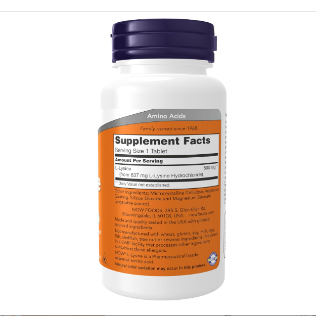 L-Lysine  500 mg, Amino Acid, 100 comprimés