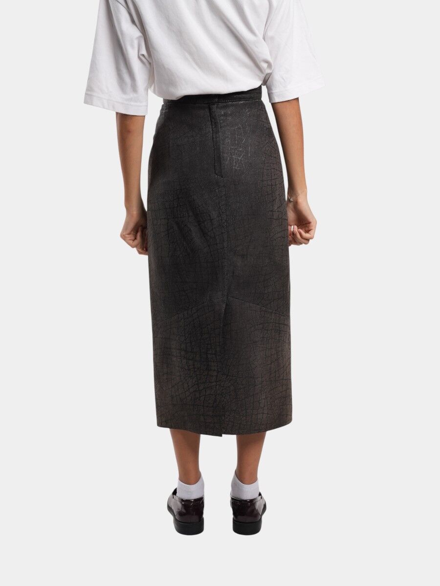 JUPE EN DAIM ET CUIR thumbnail 3