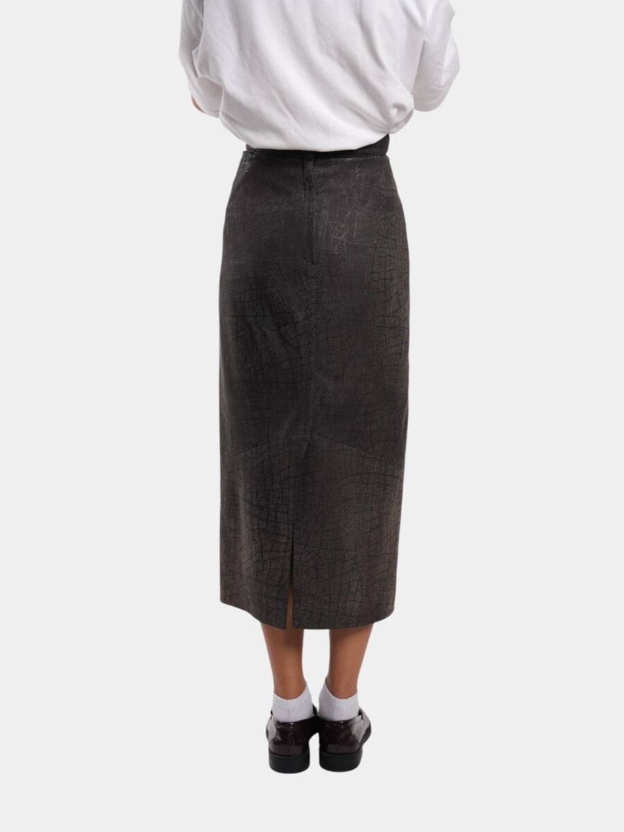 JUPE EN DAIM ET CUIR thumbnail 4