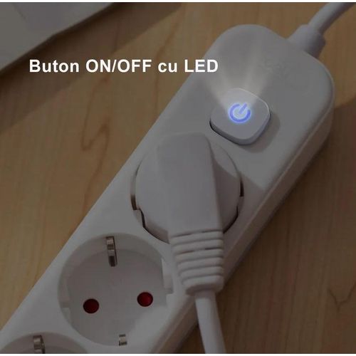 Rallonge Multiprise 3 prises + interrupteur câble 1.8M - 16A