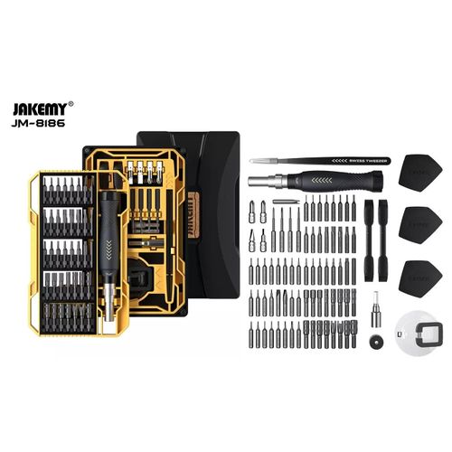 Jakemy Jeu de tournevis de précision 83 en 1 avec manche en caoutchouc souple TPR JM-8186 A