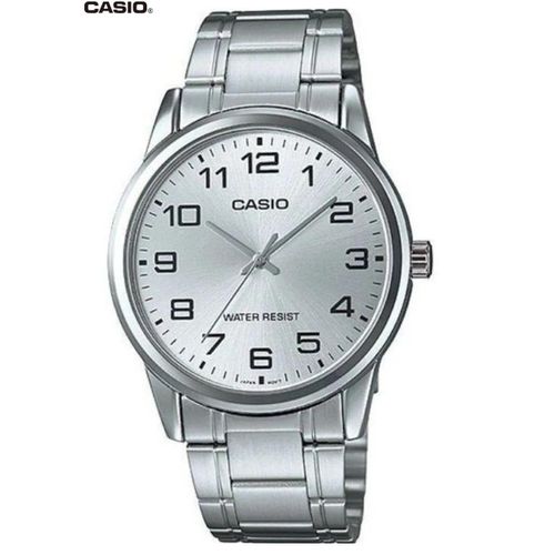Casio Montre analogique mtp-v001d-7budf pour homme avec bracelet en acier inoxydable argenté