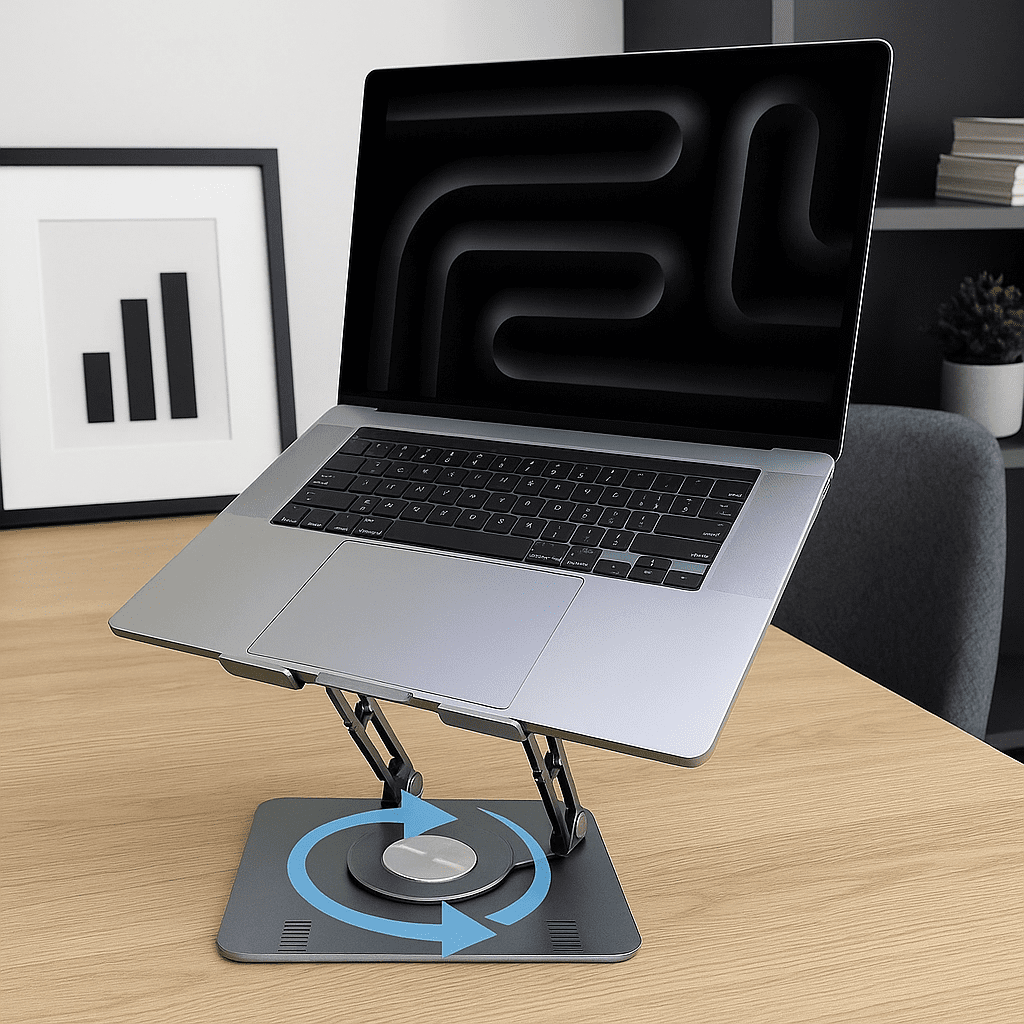 Support Rotatif 360° en Alliage pour Ordinateurs Portables et Tablettes thumbnail 3