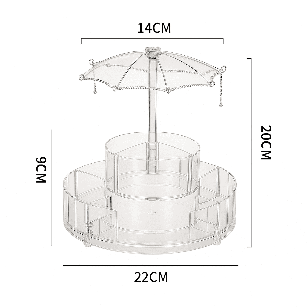 Organisateur Cosmétique Rotatif 360° LD-1025 – Support de Maquillage Transparent thumbnail 2