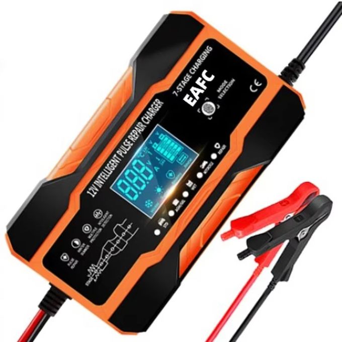Chargeur de Batterie 12V 12A Automatique – Réparation par Impulsions pour Voiture et Moto