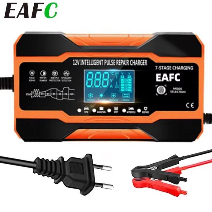 Chargeur de Batterie 12V 12A Automatique – Réparation par Impulsions pour Voiture et Moto thumbnail 5