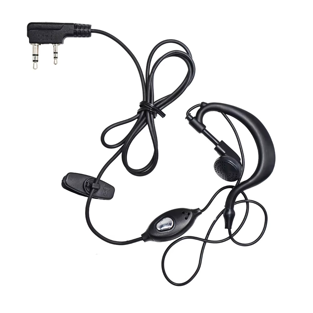 Casque Talkie-Walkie 2 Broches K-Port avec Micro-Haut-Parleur – Compatible Baofeng UV-5R, UV-82, BF-888S