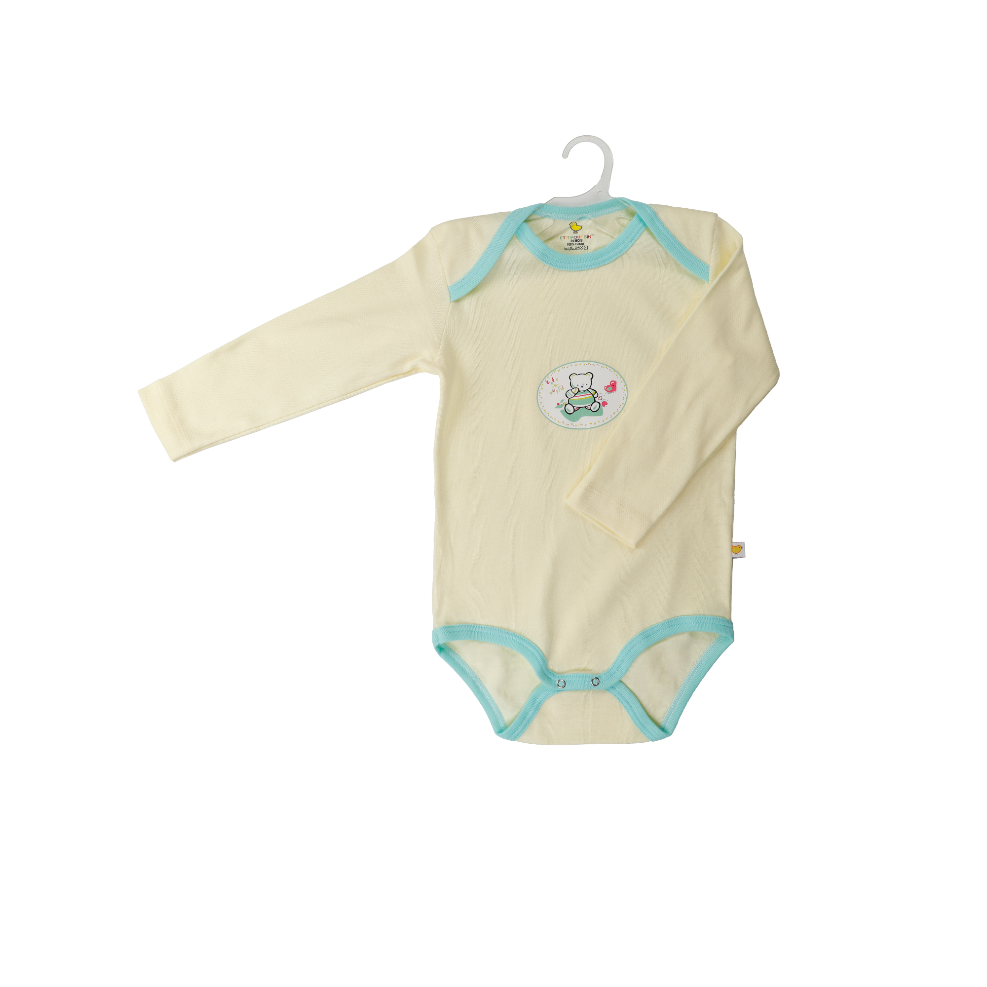 Lot de 5 Bodies Bébé Manches Longues à Motifs/Textures Assortis Petit Poussin thumbnail 4