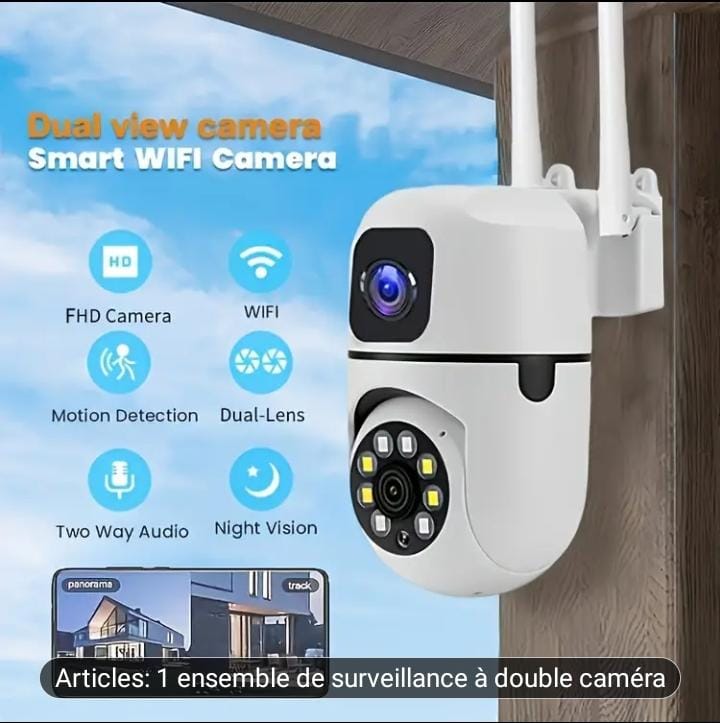 1 ensemble de surveillance a double camera