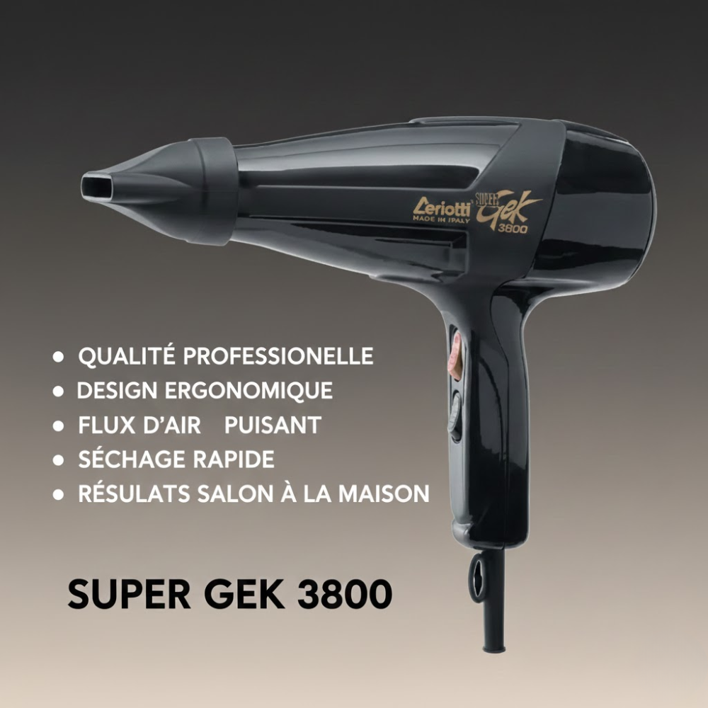 Super 3800 Noir – Sèche-cheveux Professionnel 1800w