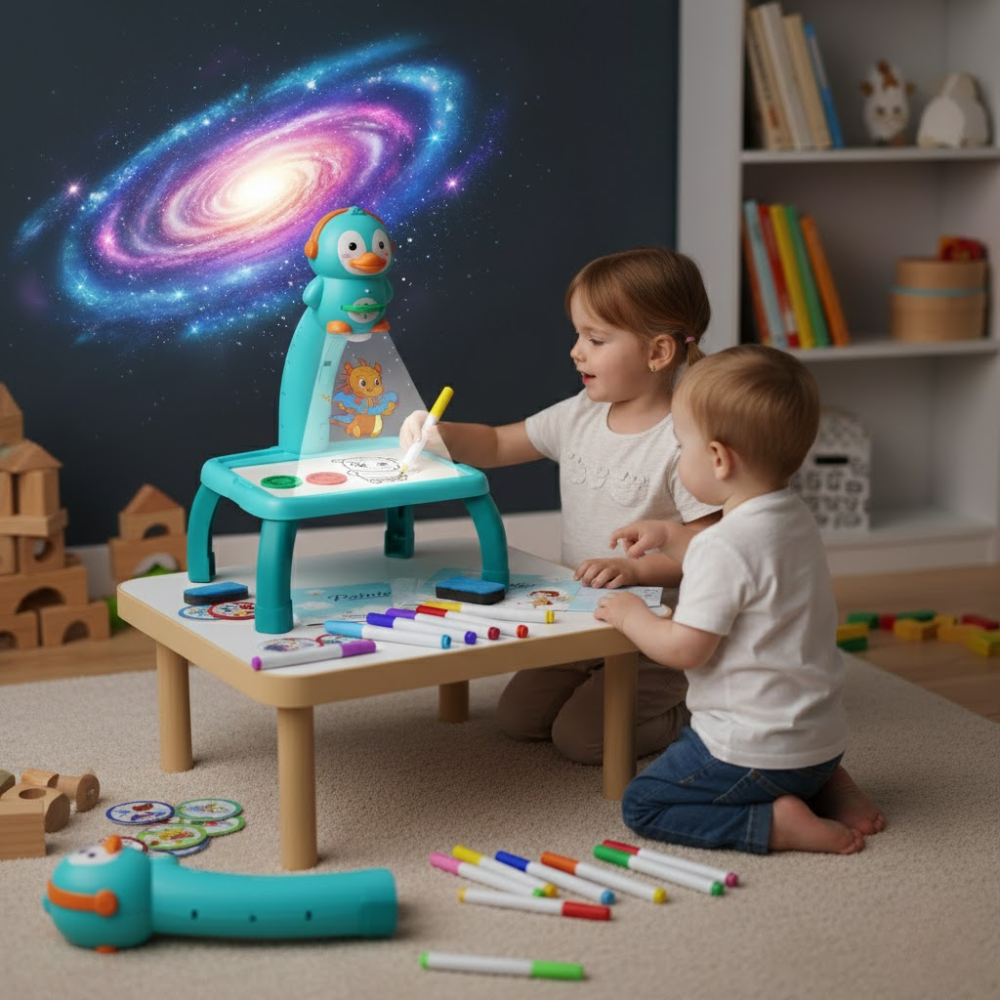 Table De Dessin Projecteur Pingouin Magique – Kit Créatif Éducatif Complet thumbnail 5