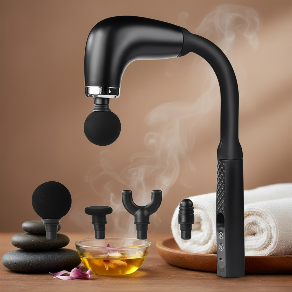 Pistolet de Massage Electrique – Poignée Ergonomique Noir