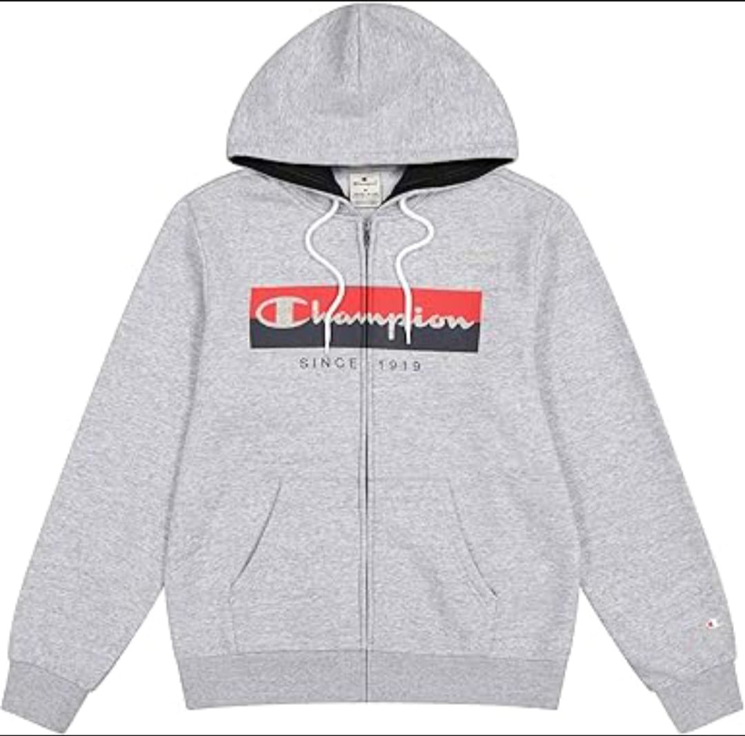 Champion Sweatshirt à capuche Authentic Full Zip gris rouge junior thumbnail 3