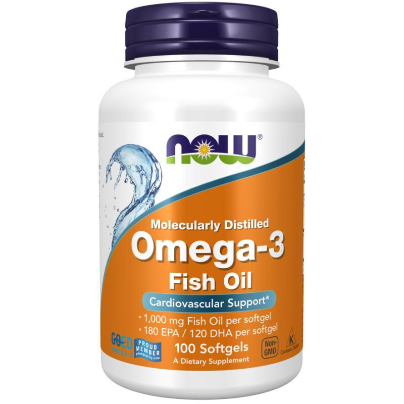 Omega-3 Fish Oil, Molecularly Distilled Softgel -100 comprimés