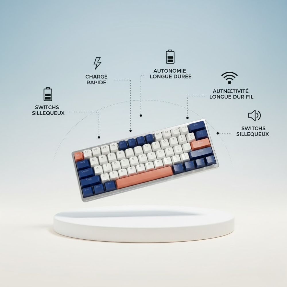 Clavier Mécanique T60 Pour Gaming Avec Rétroéclairage Rgb