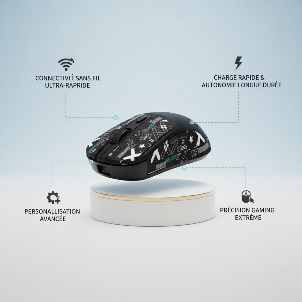 Souris Gamer Sans Fil X8 – Performance Ultime & Design Futuriste thumbnail 2